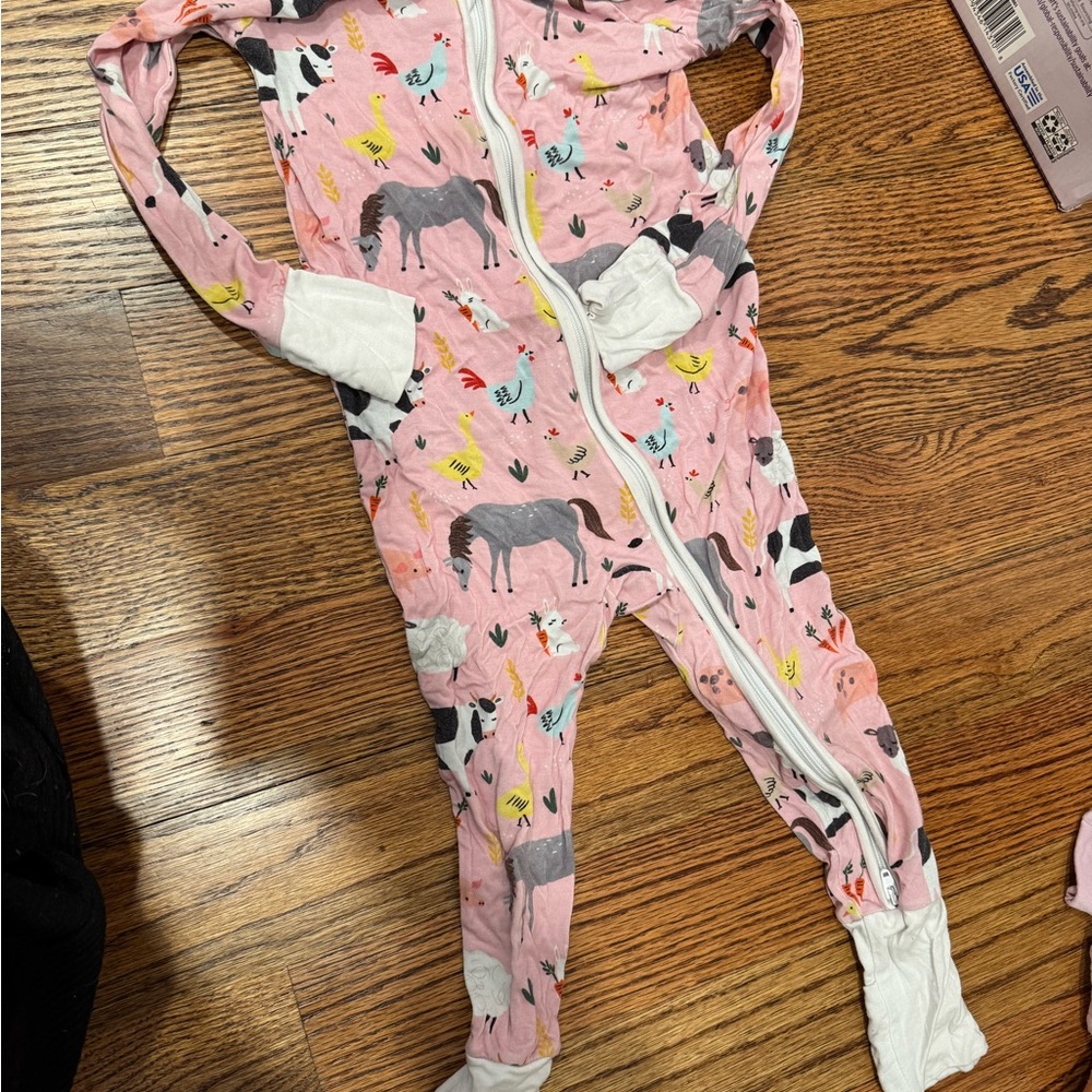Little sleepies pink animal Print Kids One Piece